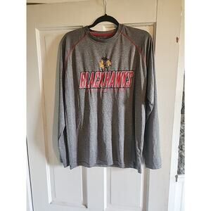 NHL Chicago Blackhawks T Shirt Mens Long Sleeve Polyester Crew Neck Med